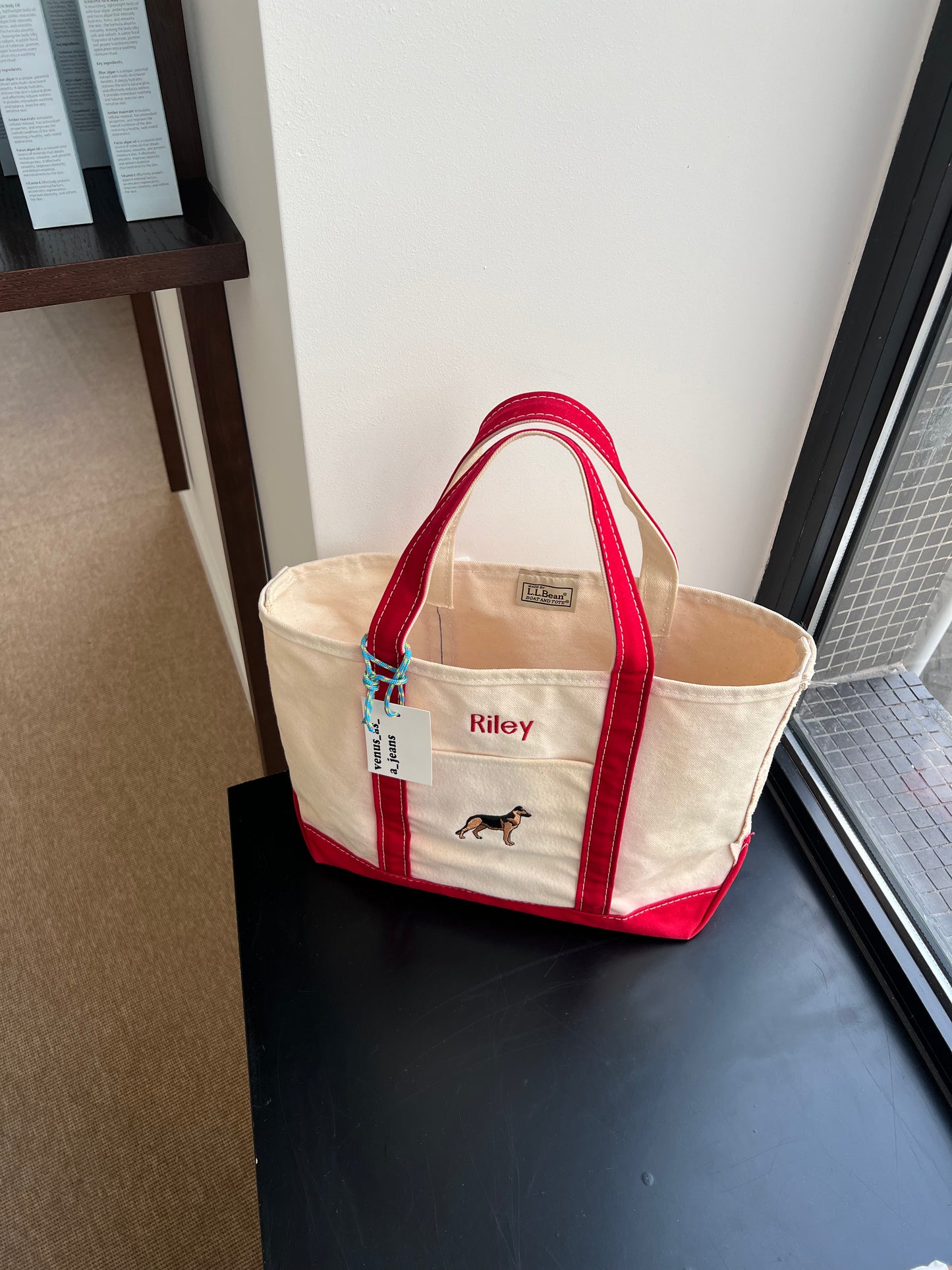 L.L. BEAN BOAT AND TOTE BAG RILEY GERMAN SHEPHERD