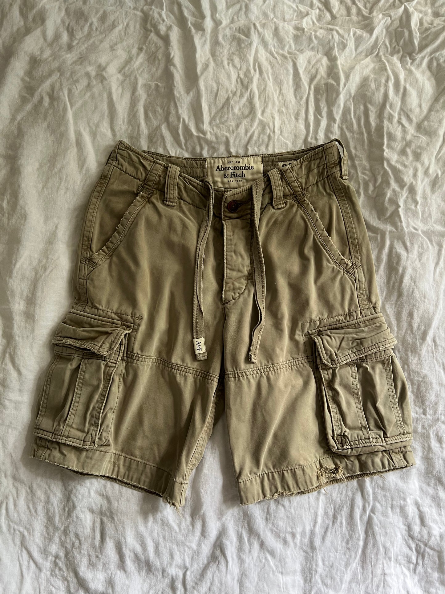 ABERCROMBIE & FITCH CARGO SHORTS 28 SAGE