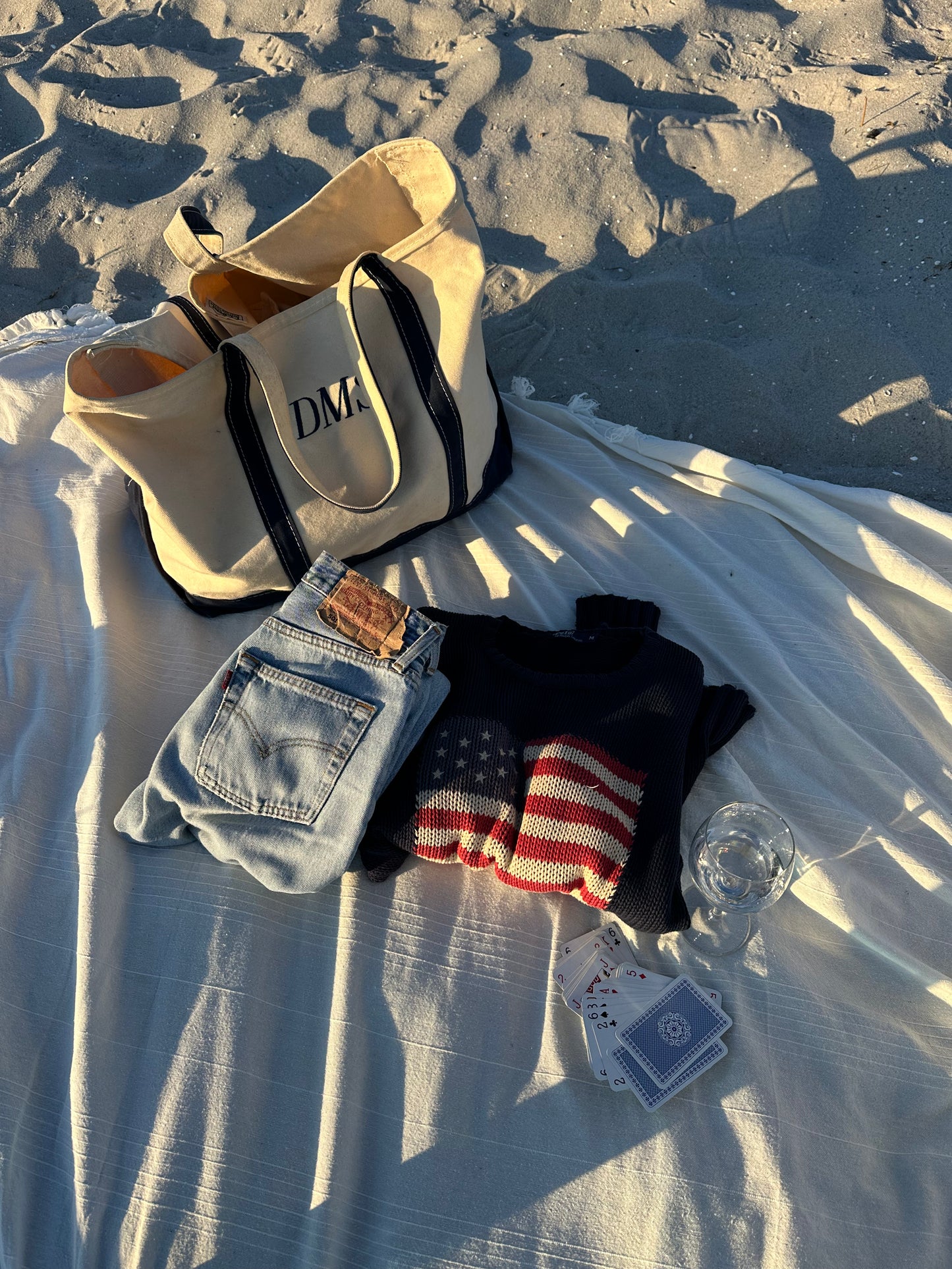L.L. BEAN BOAT AND TOTE BAG "DMS"