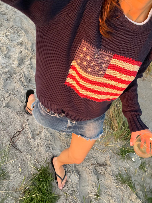 POLO BY RALPH LAUREN FLAG SWEATER MEDIUM