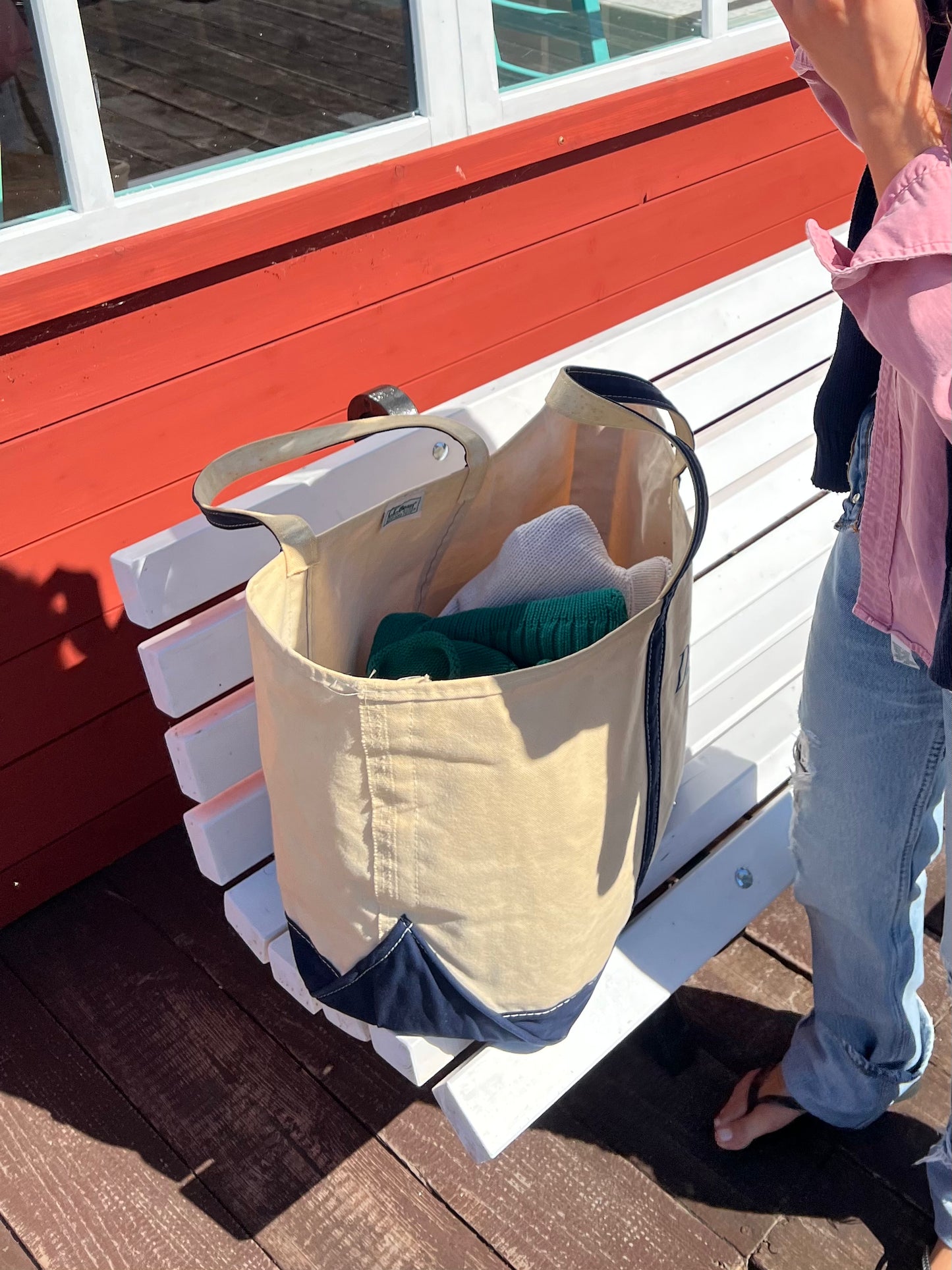 L.L. BEAN BOAT AND TOTE BAG "DMS"