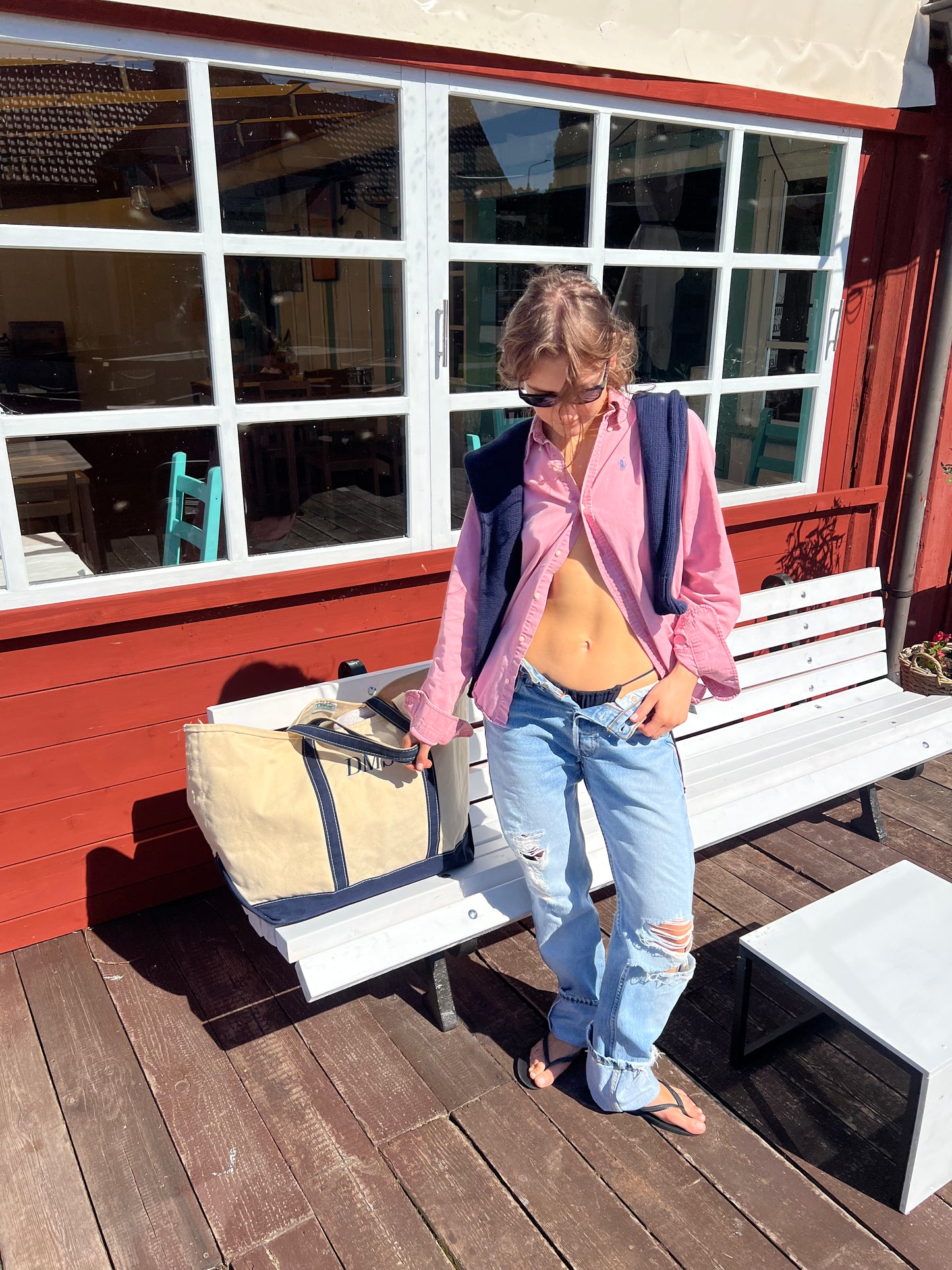 L.L. BEAN BOAT AND TOTE BAG "DMS"