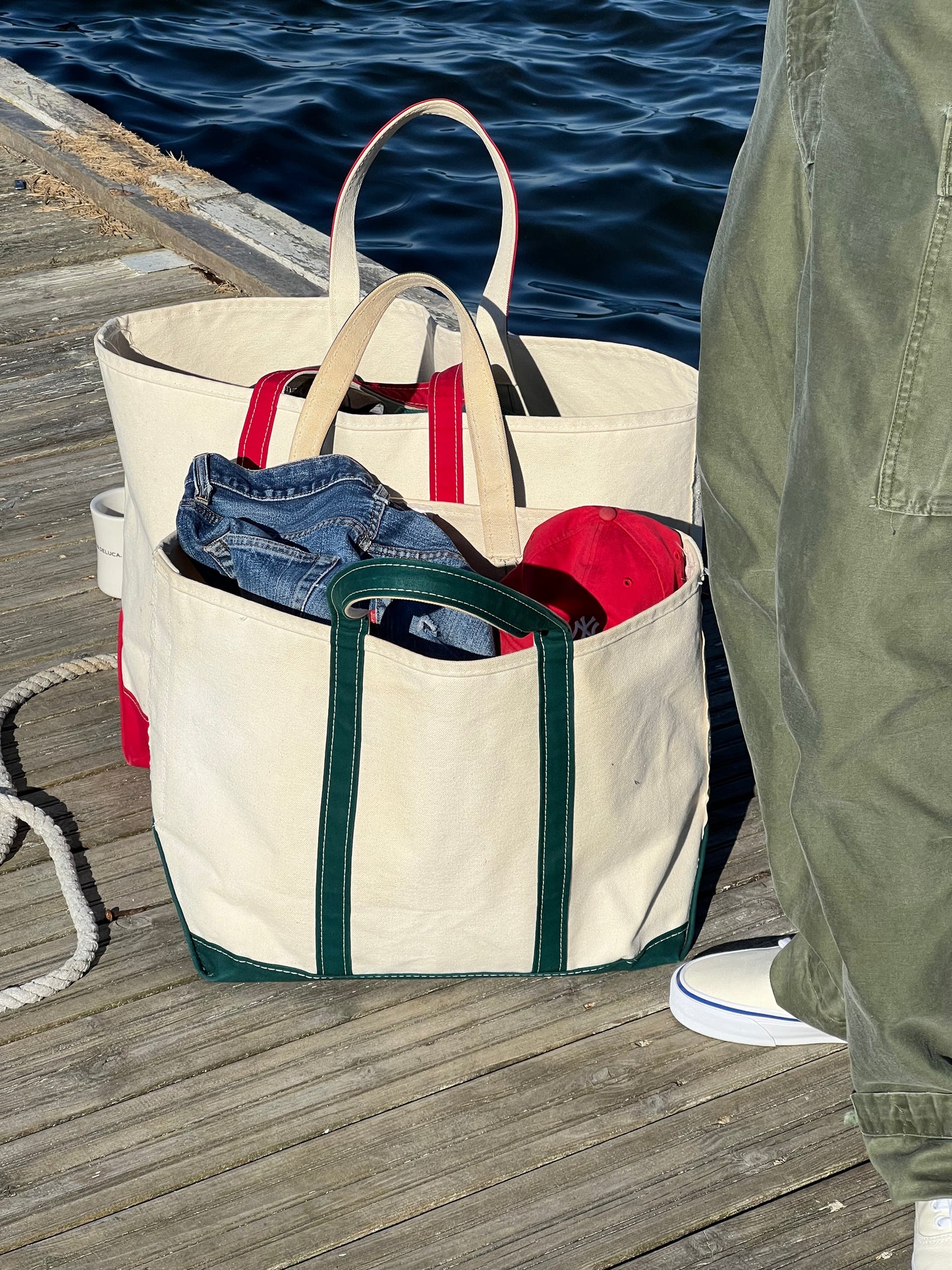 L.L. BEAN BOAT AND TOTE BAG GREEN