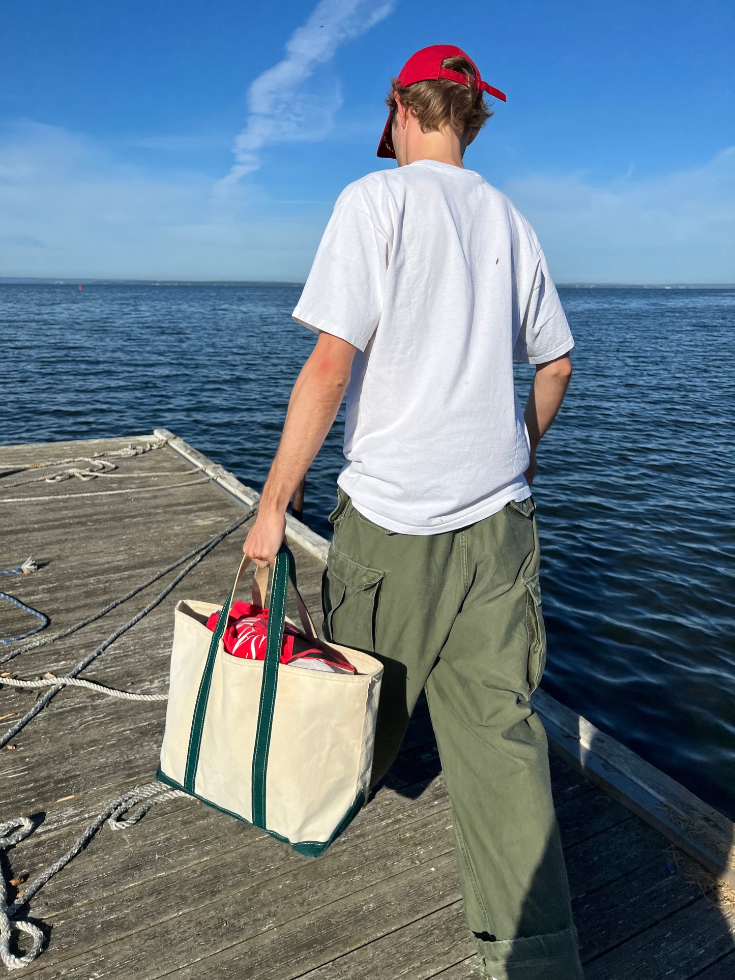 L.L. BEAN BOAT AND TOTE BAG GREEN