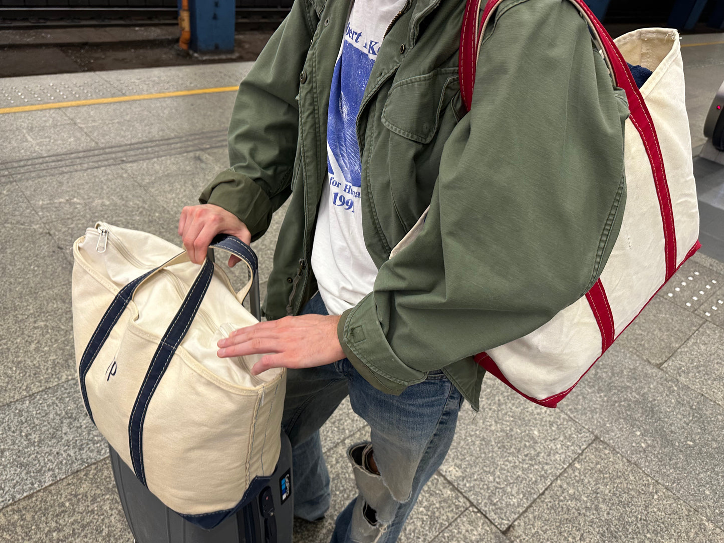 L.L. BEAN BOAT AND TOTE BAG "TP"